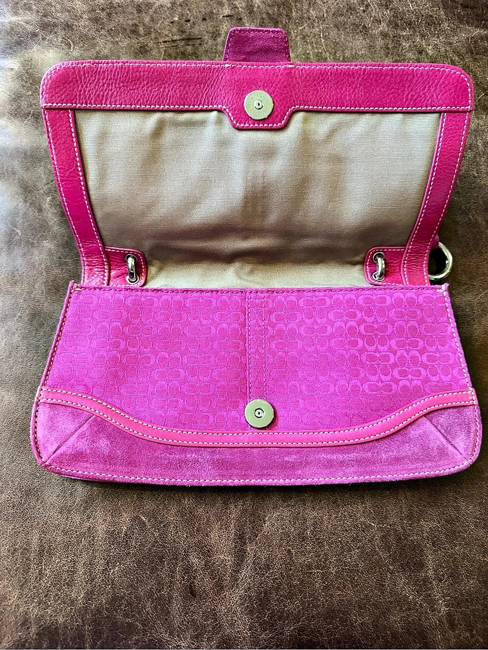 Coach Soho Signature Buckle Flap Shoulder Bag Pink - Picture 4 of 5